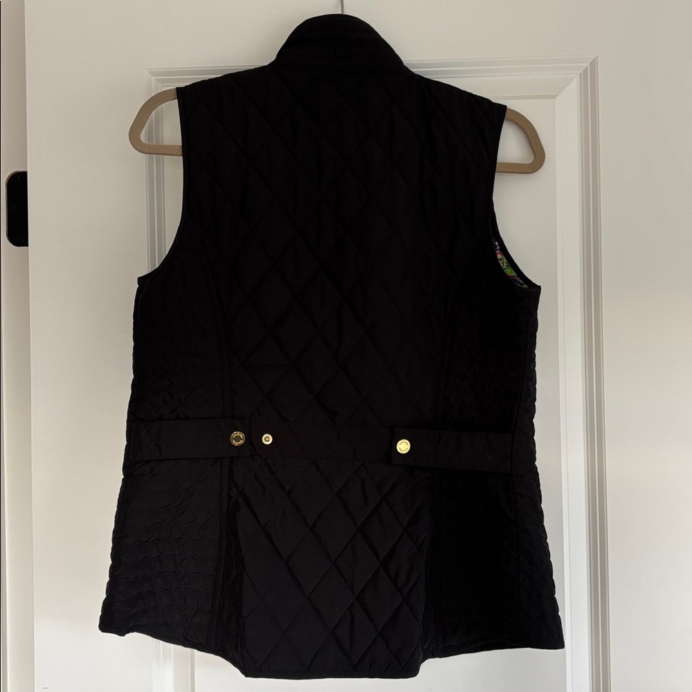 Lilly Pulitzer Quilted Black Vest - Picture 3 of 6